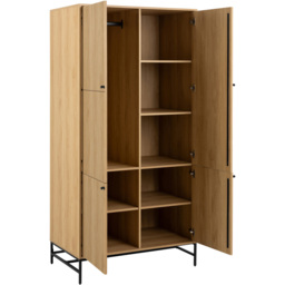 Florence Albany 4 Door Black and Oak Wardrobe - Multi - Furniture To Go - Wilko - thumbnail 6