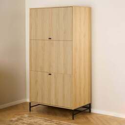 Florence Albany 4 Door Black and Oak Wardrobe - Multi - Furniture To Go - Wilko - thumbnail 1
