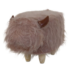 Gardeco Rosie The Highland Cow Light Pink Synthetic Fur Footstool - Size: 36 x 61 x 32cm - Wilko - thumbnail 3