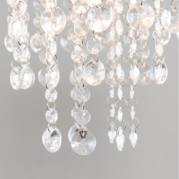 ValueLights Bonita Silver Glitter Clear Acrylic Droplets Drum Ceiling Lamp Shade - Size: 36 x 28.2 x 28.2cm - Wilko - thumbnail 4