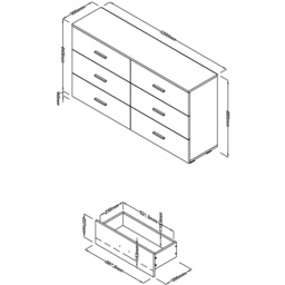 Core Products Lido 6 Drawer White Chest of Drawers - Wilko - thumbnail 7