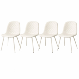 Kosy Koala Set of 4 White Faux Leather Gem Pattern Dining Chair - Wilko - thumbnail 4