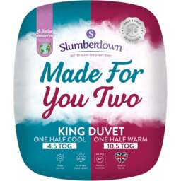 Slumberdown King Size White Dual Tog Made for You Two Duvet - Wilko