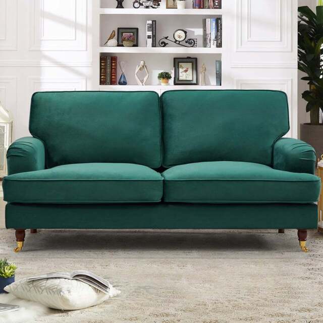 Woodbury 2 Seater Green Velvet Sofa - Artemis Home - Wilko - image 1