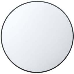 Neo Black Metal Frame Anti-Rust Wall Mounted Round Mirror 60cm - Size: 60 x 60 x 2cm - Wilko