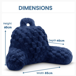 Velosso Navy Chunky Popcorn Back Pillow 65 x 55cm - Size: 65 x 55 x 1cm - Wilko - thumbnail 6