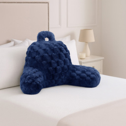Velosso Navy Chunky Popcorn Back Pillow 65 x 55cm - Size: 65 x 55 x 1cm - Wilko - thumbnail 3