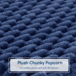 Velosso Navy Chunky Popcorn Back Pillow 65 x 55cm - Size: 65 x 55 x 1cm - Wilko - thumbnail 4