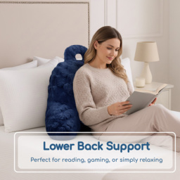 Velosso Navy Chunky Popcorn Back Pillow 65 x 55cm - Size: 65 x 55 x 1cm - Wilko - thumbnail 5