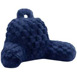 Velosso Navy Chunky Popcorn Back Pillow 65 x 55cm - Size: 65 x 55 x 1cm - Wilko
