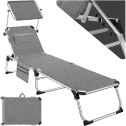 tectake Aurelie Mottled Grey 6 Position Backrest Sun Lounger - Size: 1 Seater - Wilko - thumbnail 3