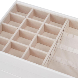 H&O Direct 4 Tier White Jewellery Storage Box with Transparent Lid - Size: 17 x 24 x 14cm - Wilko - thumbnail 5
