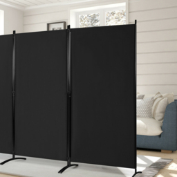 Costway 3 Panel Black Foldable Room Divider - Size: 3 Panels - Wilko - thumbnail 6