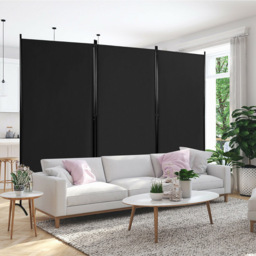 Costway 3 Panel Black Foldable Room Divider - Size: 3 Panels - Wilko - thumbnail 3