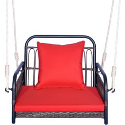 Costway Single Seater Red Garden Swing Chair - Size: 1 Seater - Wilko - thumbnail 3