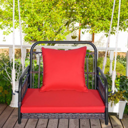 Costway Single Seater Red Garden Swing Chair - Size: 1 Seater - Wilko