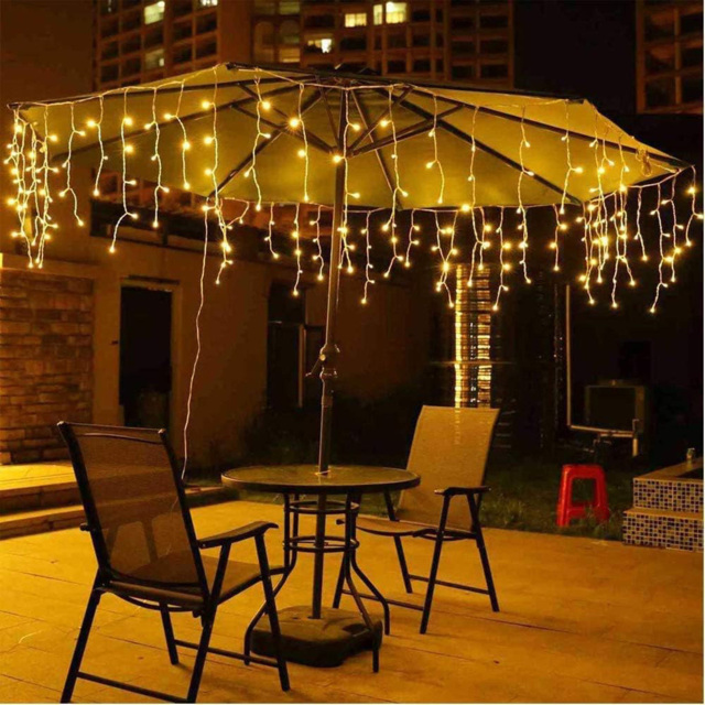 Shatchi 240 Warm White LED Multifunction Clear Cable Icicle Light 5m - Yellow - Wilko - image 1