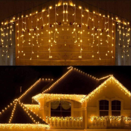 Shatchi 240 Warm White LED Multifunction Clear Cable Icicle Light 5m - Yellow - Wilko - thumbnail 3