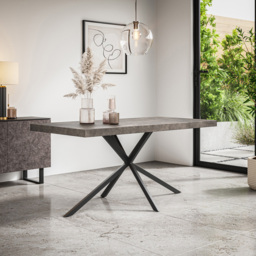 Furniture Online Donni 6 Seater Dining Table Concrete Effect and Black - Wilko - thumbnail 6