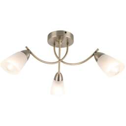 Cosylyte Hallie 3 Light Antique Brass Glass Ceiling Light - Size: 34.5 x 20 x 13.5cm - Gold - Wilko - thumbnail 1