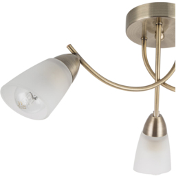 Cosylyte Hallie 3 Light Antique Brass Glass Ceiling Light - Size: 34.5 x 20 x 13.5cm - Gold - Wilko - thumbnail 5