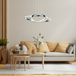 Milagro Craft Silver LED Pendant Lamp 230V - Size: 45 x 45 x 90cm - Wilko - thumbnail 3