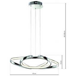 Milagro Craft Silver LED Pendant Lamp 230V - Size: 45 x 45 x 90cm - Wilko - thumbnail 4