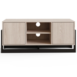 GFW Taite 2 Door 2 Shelf Oak TV Unit - Size: 52 x 124 x 39cm - Brown - Wilko - thumbnail 4