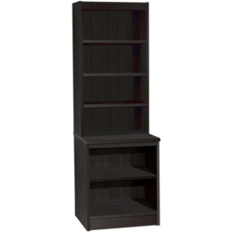 R White Cabinets 6 Shelf Black Desk Height Bookcase with Hutch - Size: 182.8 x 60 x 54cm - Wilko - thumbnail 3