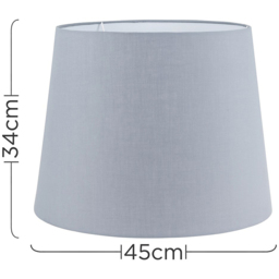 ValueLights Aspen Grey XL Tapered Lamp Shade - Size: 45 x 34 x 45cm - Wilko - thumbnail 5