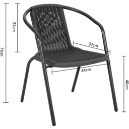 Living and Home Wicker 2 Seater Patio Set - Black - Wilko - thumbnail 7