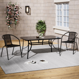 Living and Home Wicker 2 Seater Patio Set - Black - Wilko - thumbnail 1