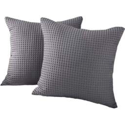 Allure Home Fashions Hotel Graphite Waffle Cushion Cover 2 Pack 65 x 65cm - Grey - Wilko