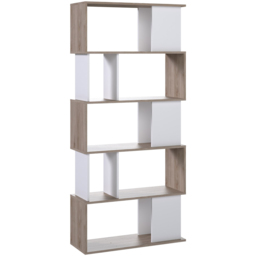 Furniture To Go Maze 5 Shelf Jackson Hickory Oak and White Open Bookcase - Multi - Wilko - thumbnail 3