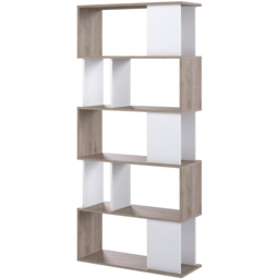Furniture To Go Maze 5 Shelf Jackson Hickory Oak and White Open Bookcase - Multi - Wilko - thumbnail 5