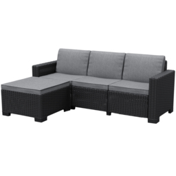 Keter California 3 Seater Graphite Lounge Set - Grey - Wilko - thumbnail 3