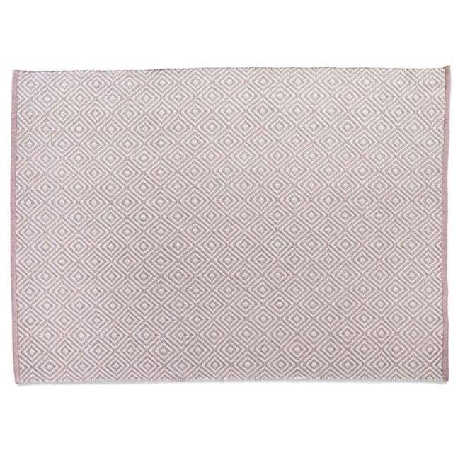 Hug Rug Rose Woven Diamond Rug 160 x 230cm - Pink - Wilko - image 1