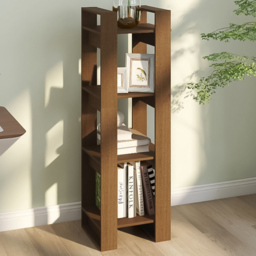 vidaXL 3 Shelf Honey Brown Solid Wood Bookcase - Size: 125 x 41 x 35cm - Wilko - thumbnail 1