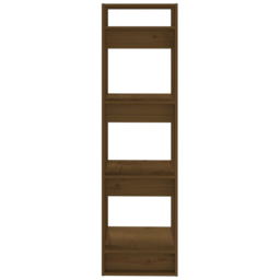 vidaXL 3 Shelf Honey Brown Solid Wood Bookcase - Size: 125 x 41 x 35cm - Wilko - thumbnail 5