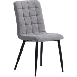 Living and Home Set of 4 Dark Grey Tufted Dining Chair - Wilko - thumbnail 3