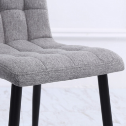 Living and Home Set of 4 Dark Grey Tufted Dining Chair - Wilko - thumbnail 6