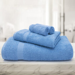 Mayfair Egyptian Cotton Blue Hand Towel Set of 2 - Wilko - thumbnail 3