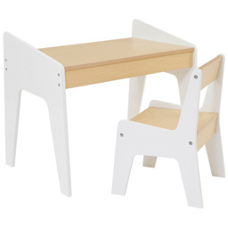 Liberty House Toys White and Pine Kids Play Table and Chair Set - Size: 37 x 60 x 51cm - Wilko - thumbnail 3