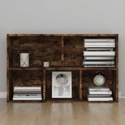 vidaXL 5 Shelf Smoked Oak Bookcase - Size: 80 x 50 x 25cm - Brown - Wilko - thumbnail 1