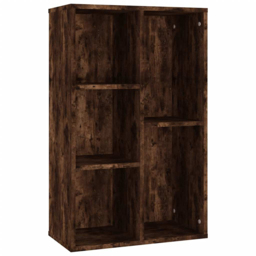 vidaXL 5 Shelf Smoked Oak Bookcase - Size: 80 x 50 x 25cm - Brown - Wilko - thumbnail 3