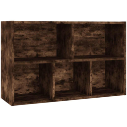 vidaXL 5 Shelf Smoked Oak Bookcase - Size: 80 x 50 x 25cm - Brown - Wilko - thumbnail 4
