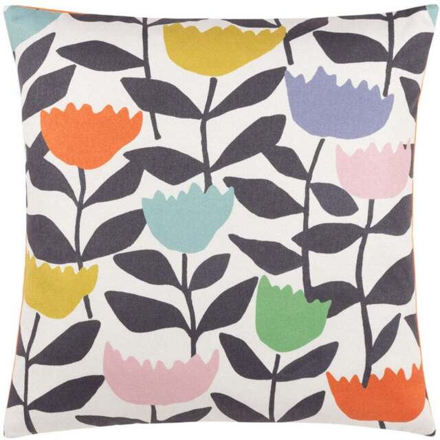 furn. Tulipa Multicolour Floral Cushion - Size: 50 x 50 cm - Wilko - image 1