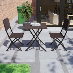 Garden Vida Capri Rattan Effect 2 Seater Bistro Set Brown - Wilko - thumbnail 4