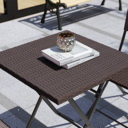 Garden Vida Capri Rattan Effect 2 Seater Bistro Set Brown - Wilko - thumbnail 6