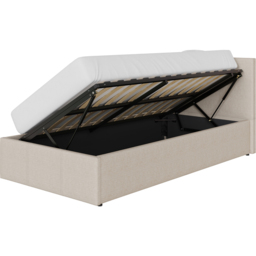 GFW Single Natural Hopsack Fabric Side Lift Ottoman Bed with Bonnell Mattress - Cream - Wilko - thumbnail 5
